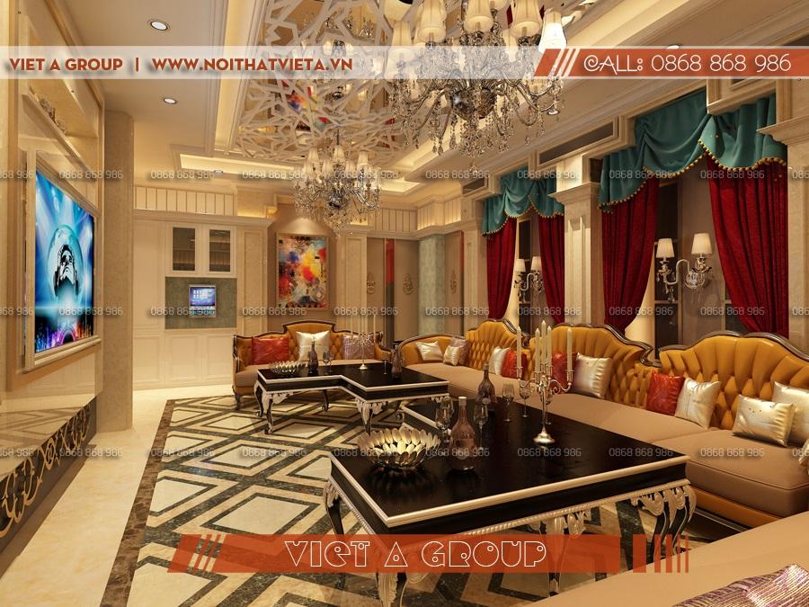 Mẫu hòng karaoke gia đình phong cách hoàng gia