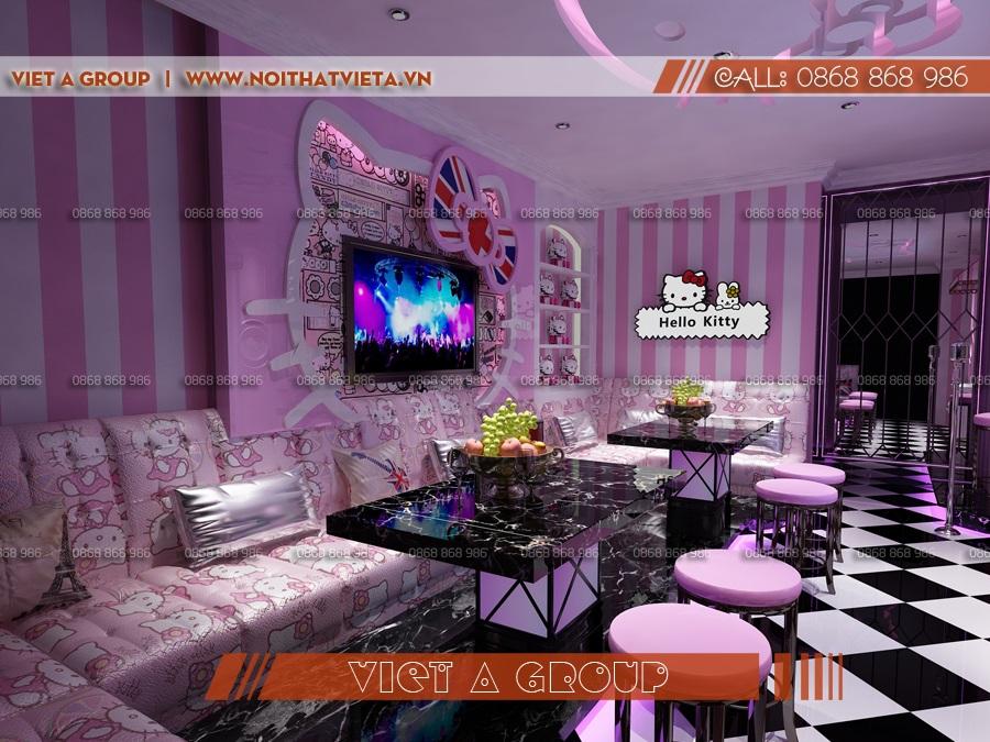 Mẫu phòng karaoke gia đình hello kitty