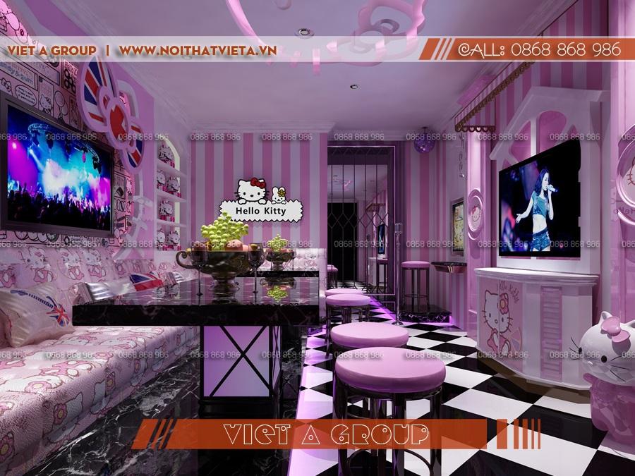 Mẫu phòng karaoke gia đình hello kitty