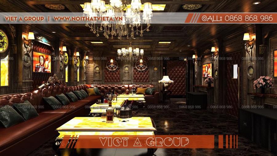 Phòng karaoke gia đình phong cách gỗ