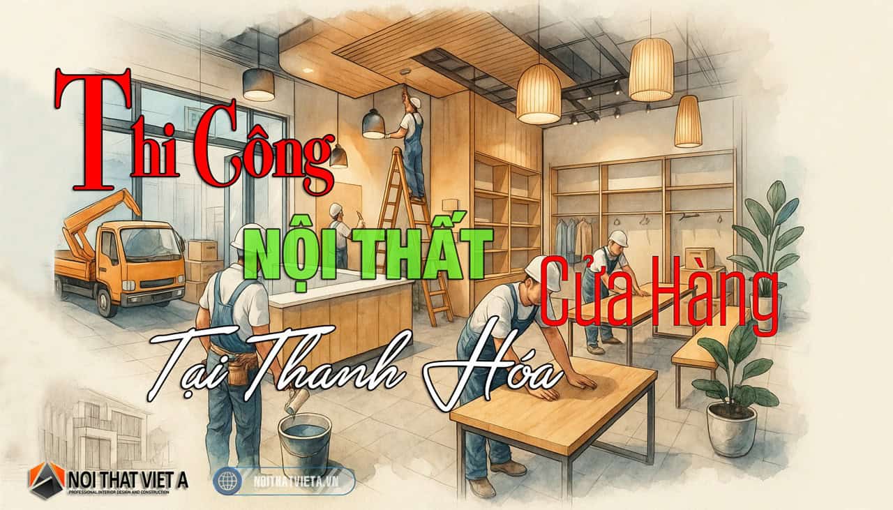 Thi công nội thất cửa hàng tại Thanh Hóa