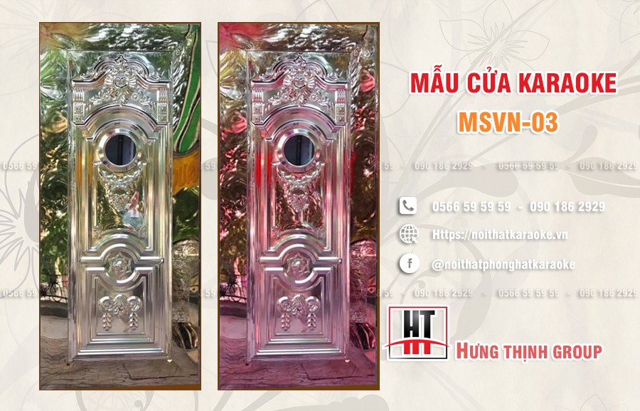 Cửa phòng cách âm karaoke MSVN 03 chất liệu inox