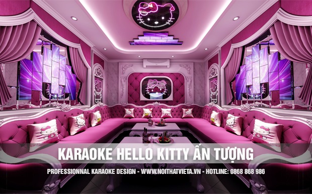 Phòng hát karaoke theo ý tưởng Hello Kitty
