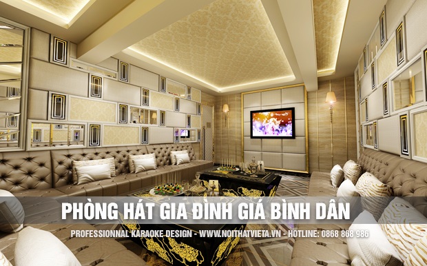 Thiết kế phòng hát gia đình đơn giản với giá bình dân