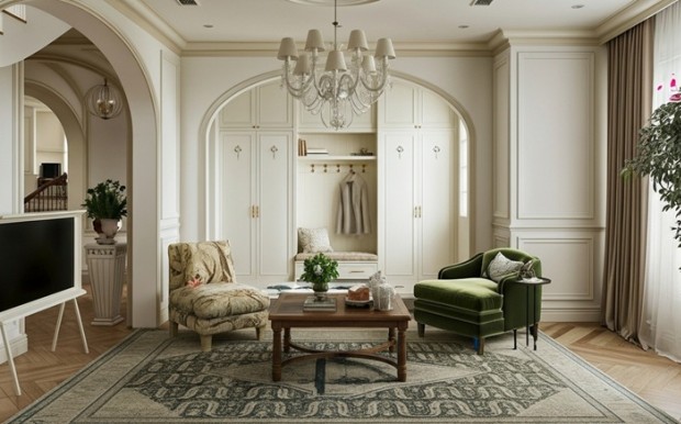 Dấu ấn tân cổ điển trong không gian sống hiện đại – Nhà phố chị Hòa