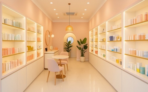 Thi công cửa hàng mỹ phẩm nhà chị Tuyên tại TP Thanh Hóa