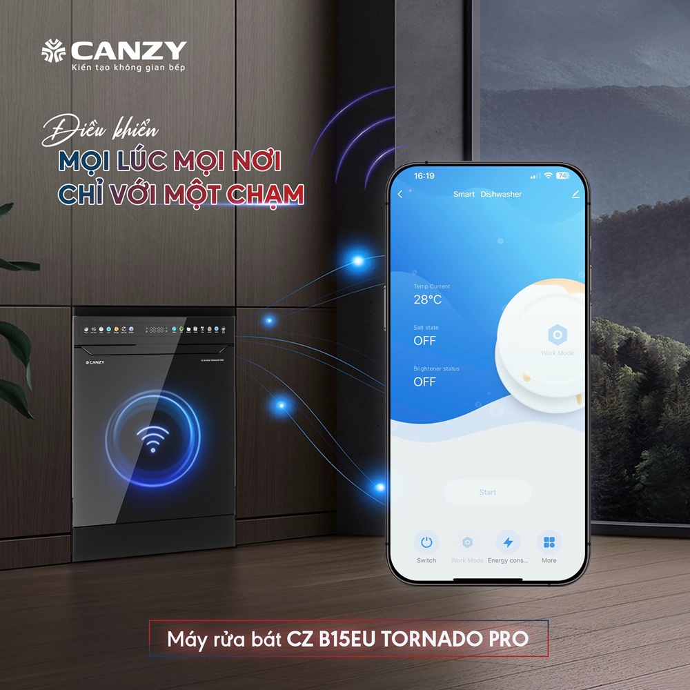 Máy Rửa Bát Canzy CZ B15EU Tornado Pro