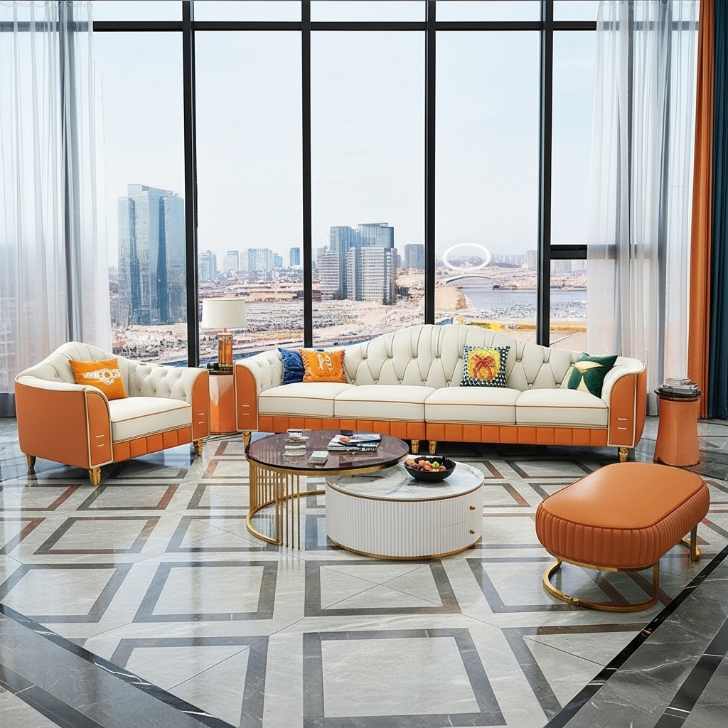 Bộ Sofa bọc da cao cấp SFVA002