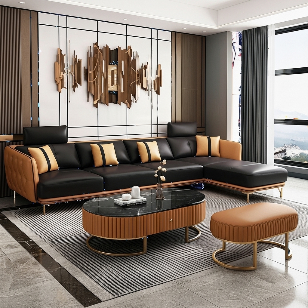 Bộ Sofa bọc da cao cấp SFVA008