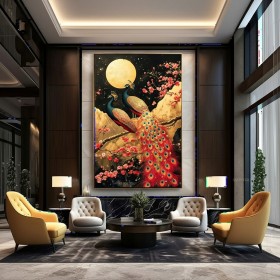 Tranh treo tường đôi chim công