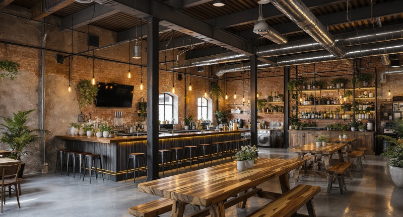 Nhà hàng tại Hà nội mang phong cách Industrial & Rustic