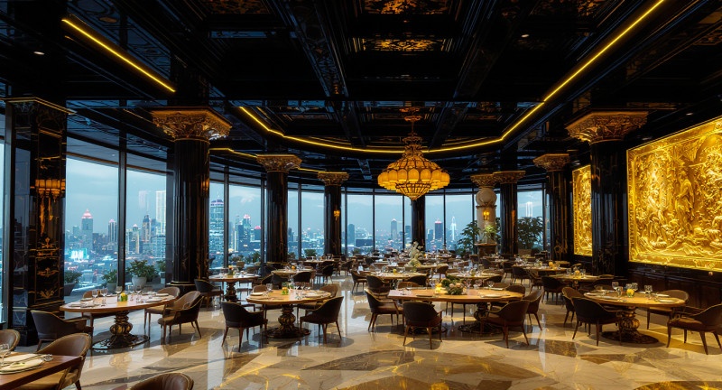nhà hàng thiết kế phong cách Luxury sang trọng