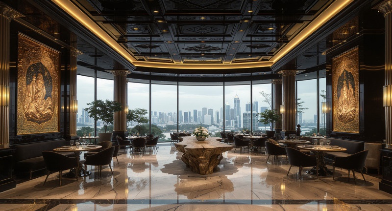 nhà hàng thiết kế phong cách Luxury sang trọng