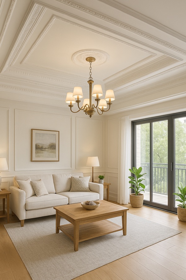 Trần chìm thạch cao phong cách tân cổ điển