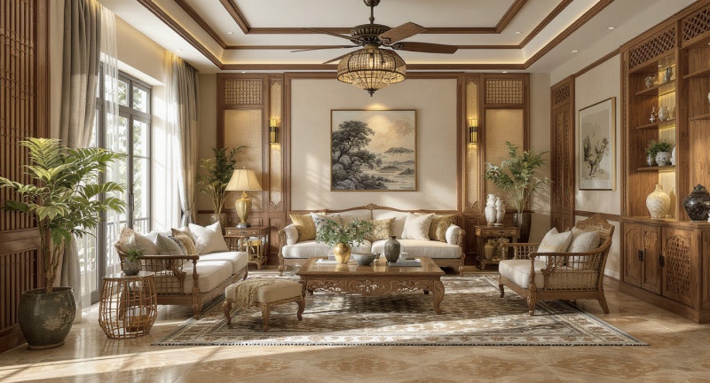 Nhà phố tại Hà Nội phong cách indochine đông dương