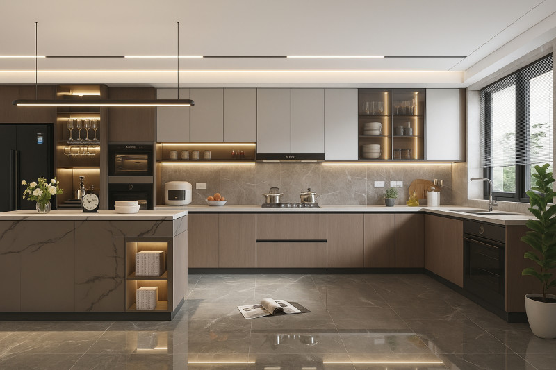 Mẫu tủ bếp gỗ công nghiệp đẹp tại Thanh Hóa