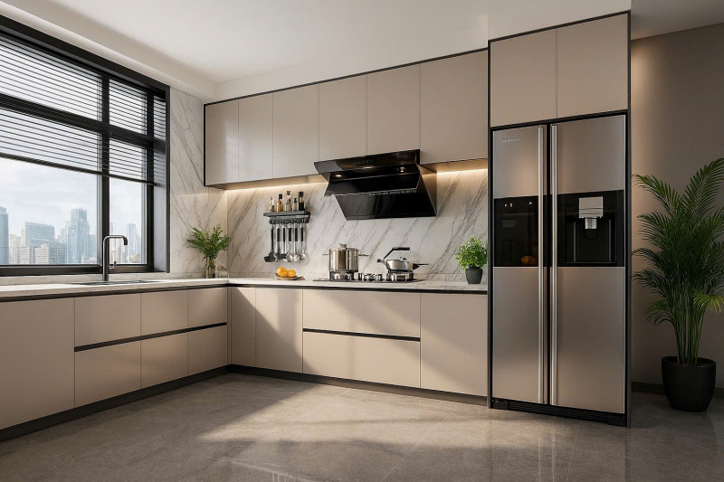 Tủ bếp gỗ công nghiệp Acrylic