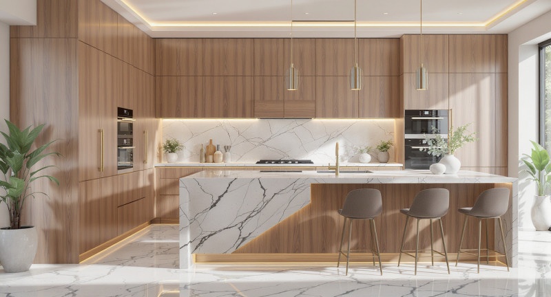 Tủ bếp gỗ công nghiệp phủ Laminate Tủ bếp gỗ công nghiệp phủ Laminate