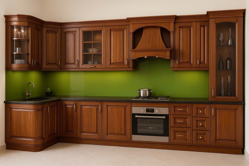 Mẫu tủ bếp gỗ tự nhiên tại Thanh Hóa