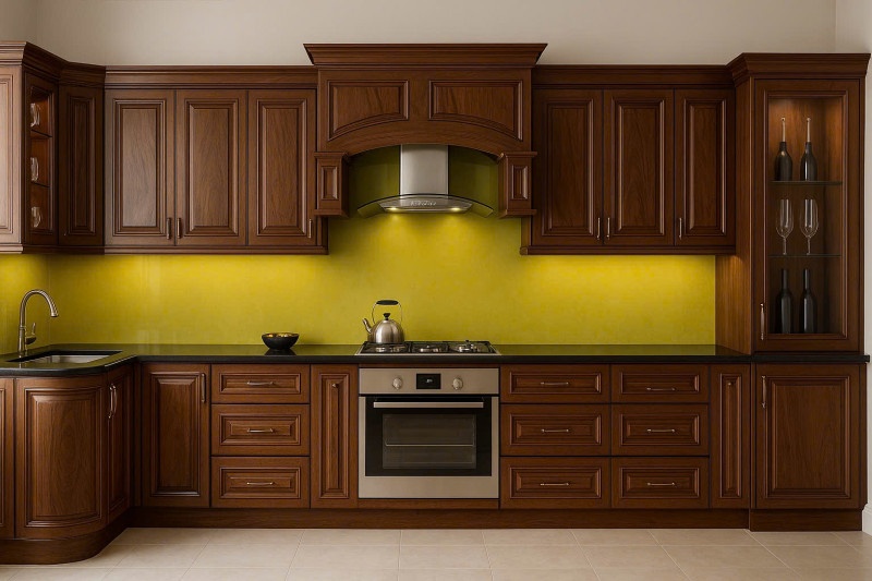 Mẫu tủ bếp gỗ tự nhiên tại Thanh Hóa