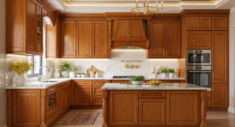 Tủ bếp gỗ tự nhiên (Gỗ Xoan đào) Tủ bếp gỗ tự nhiên (Gỗ Xoan đào)