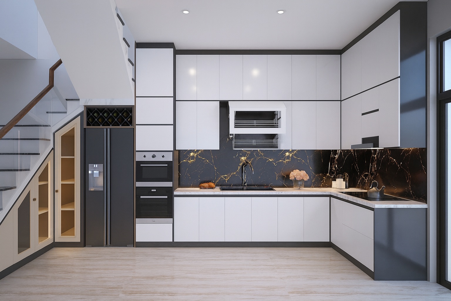 Tủ bếp nhựa kịch trần tại Thanh Hóa