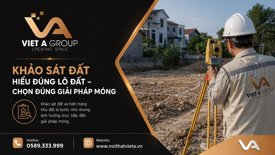 Khảo sát hiện trạng nền đất và cao độ lô đất trước khi xây nhà