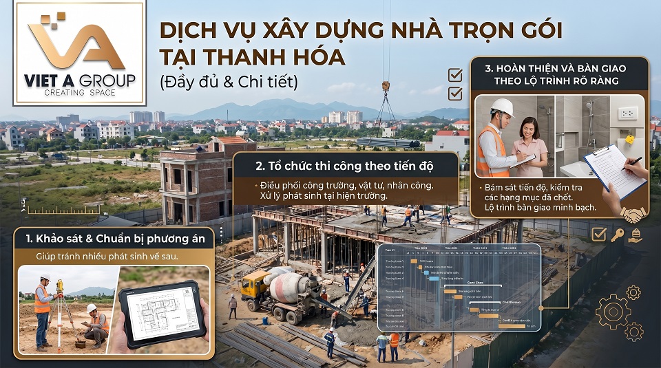 Quy trình thi công xây dựng nhà trọn gói tại Thanh Hóa