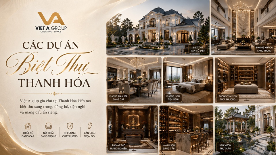 dự án thiết kế nội thất biệt thự Thanh Hóa