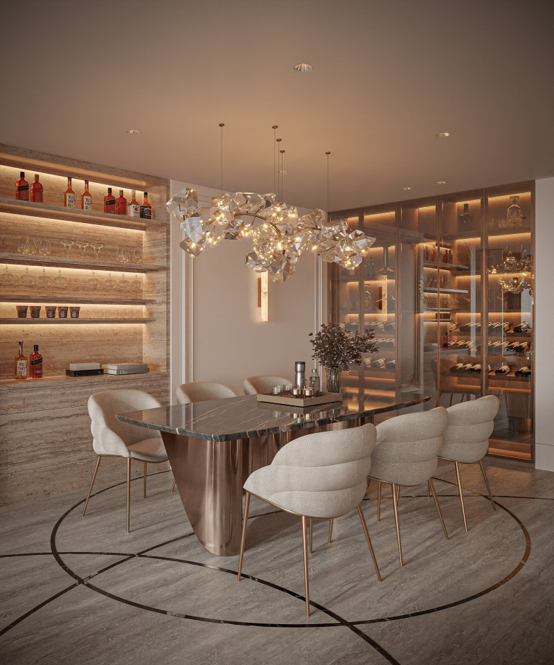 Không gian bếp mở nhà chị Trang