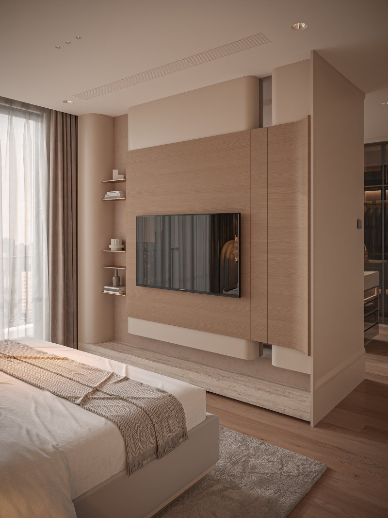 Tivi trong phòng ngủ nhà chị Trang