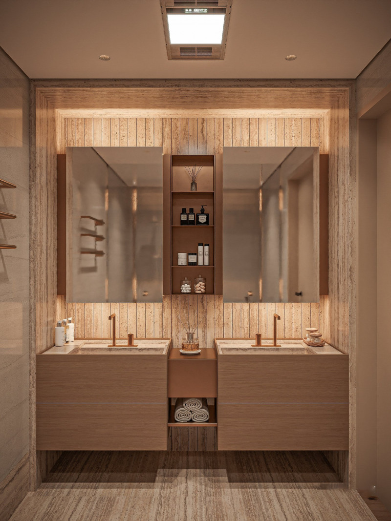 Không gian gương, vệ sinh cá nhân nhà chị Trang