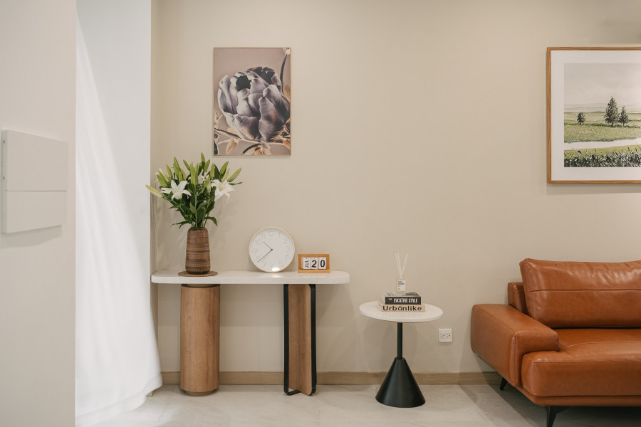 bàn decor phòng khách nhà anh Tú Thanh Hóa