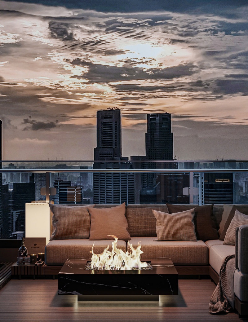 sofa hồ bơi nhà chị Linh
