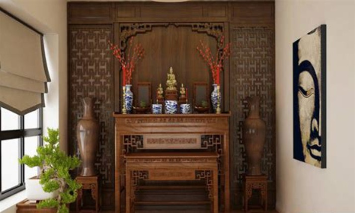 Không gian phòng thờ riêng biệt và trang nghiêm