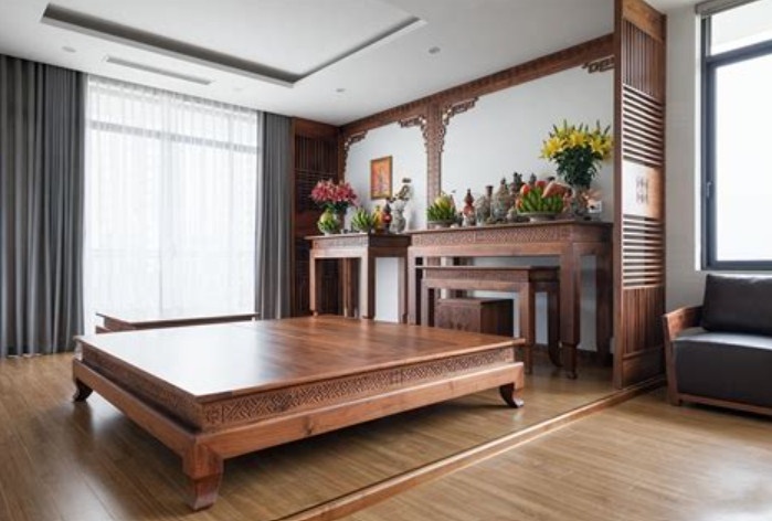 Phòng thờ thông thoáng, sinh khí lưu thông tốt