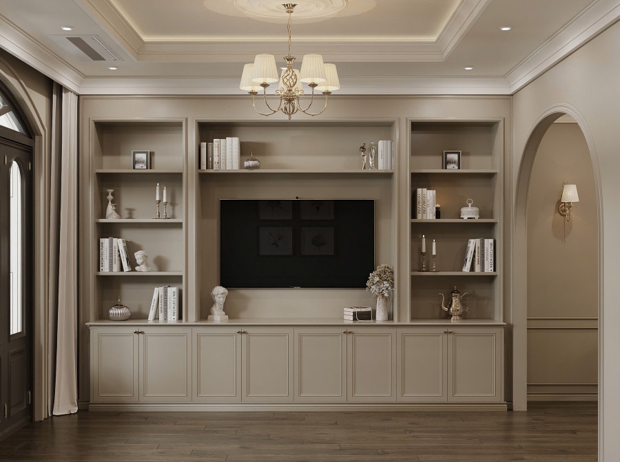 Kệ tivi và tủ sách nhà c Thương