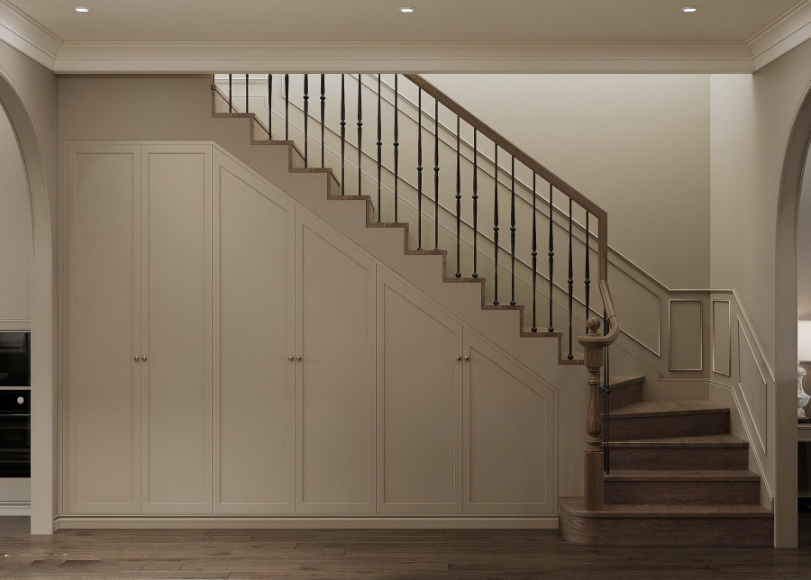 Cầu thang lên tầng nhà c Thương