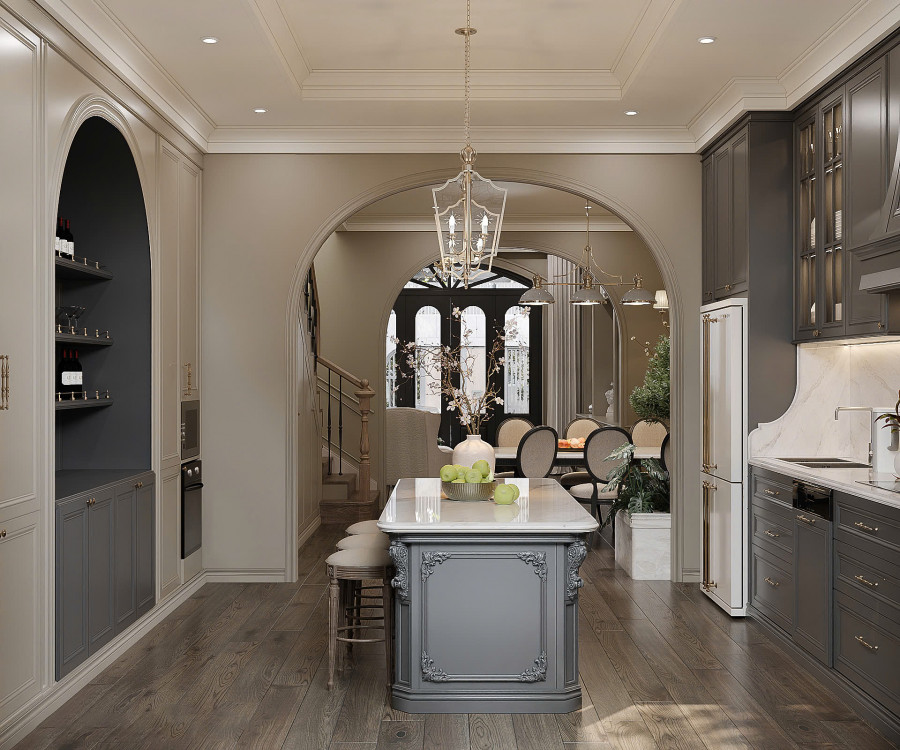 Bao quát bếp nhà c Thương