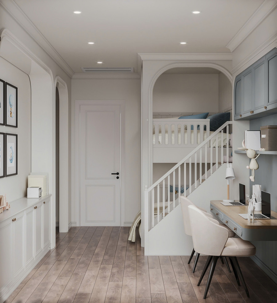 Cầu thang lên giường bé