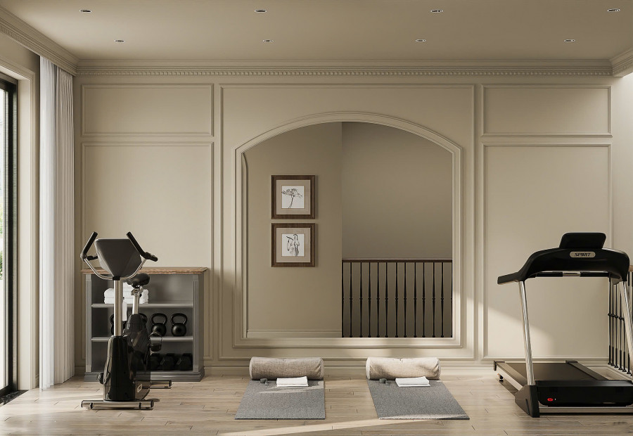 Không gian tập gym nhà c Thương