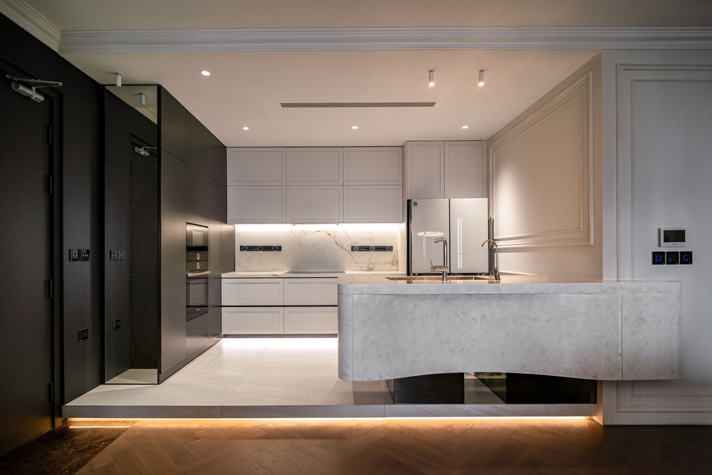 Khu vực bếp tại căn hộ anh Hòa