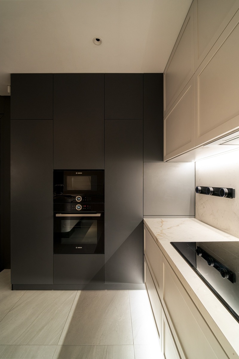 Khu vực bếp tại căn hộ anh Hòa