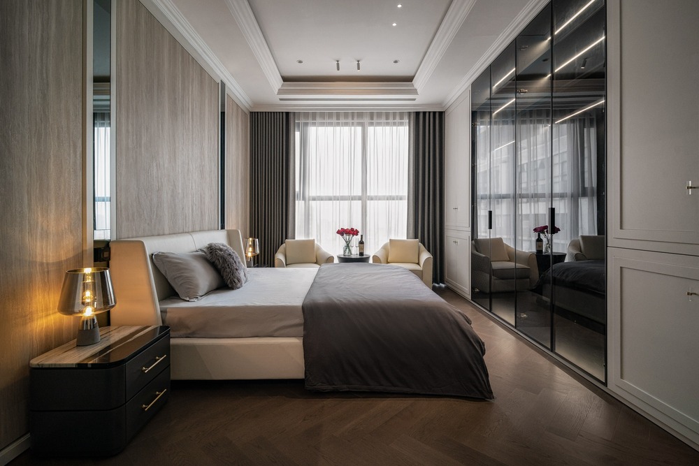 Phòng ngủ tại căn hộ của anh Hòa