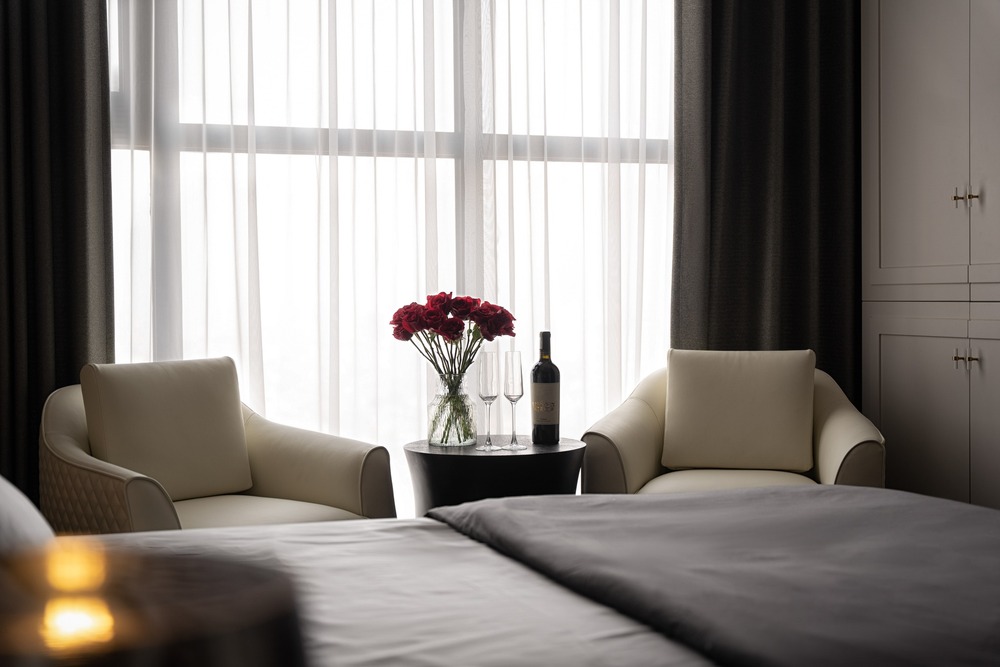 Phòng ngủ tại căn hộ của anh Hòa