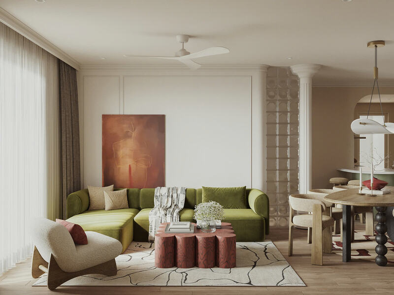 Phòng khách kết nối với bàn ăn Phòng khách kết nối với bàn ăn