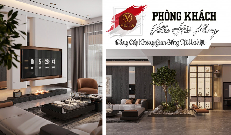 Thiết kế phòng khách Villa Hải Phong