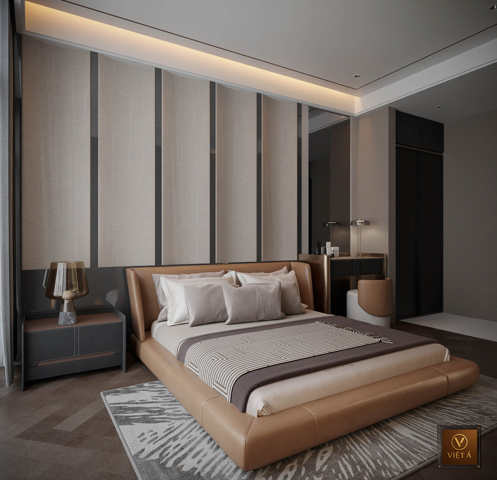 Phòng ngủ tại biệt thự của anh Khôi