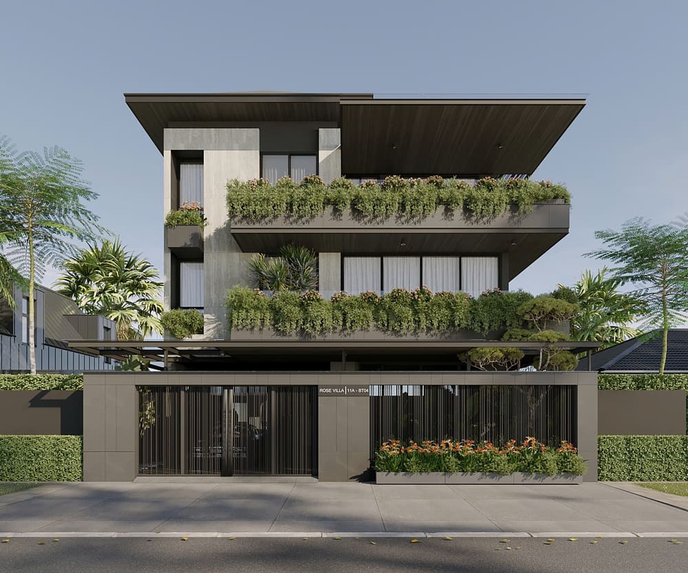 Mặt tiền căn biệt thự của anh Đức