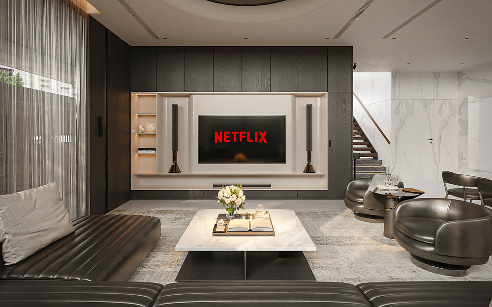 Phòng khách tại biệt thự của anh Đức